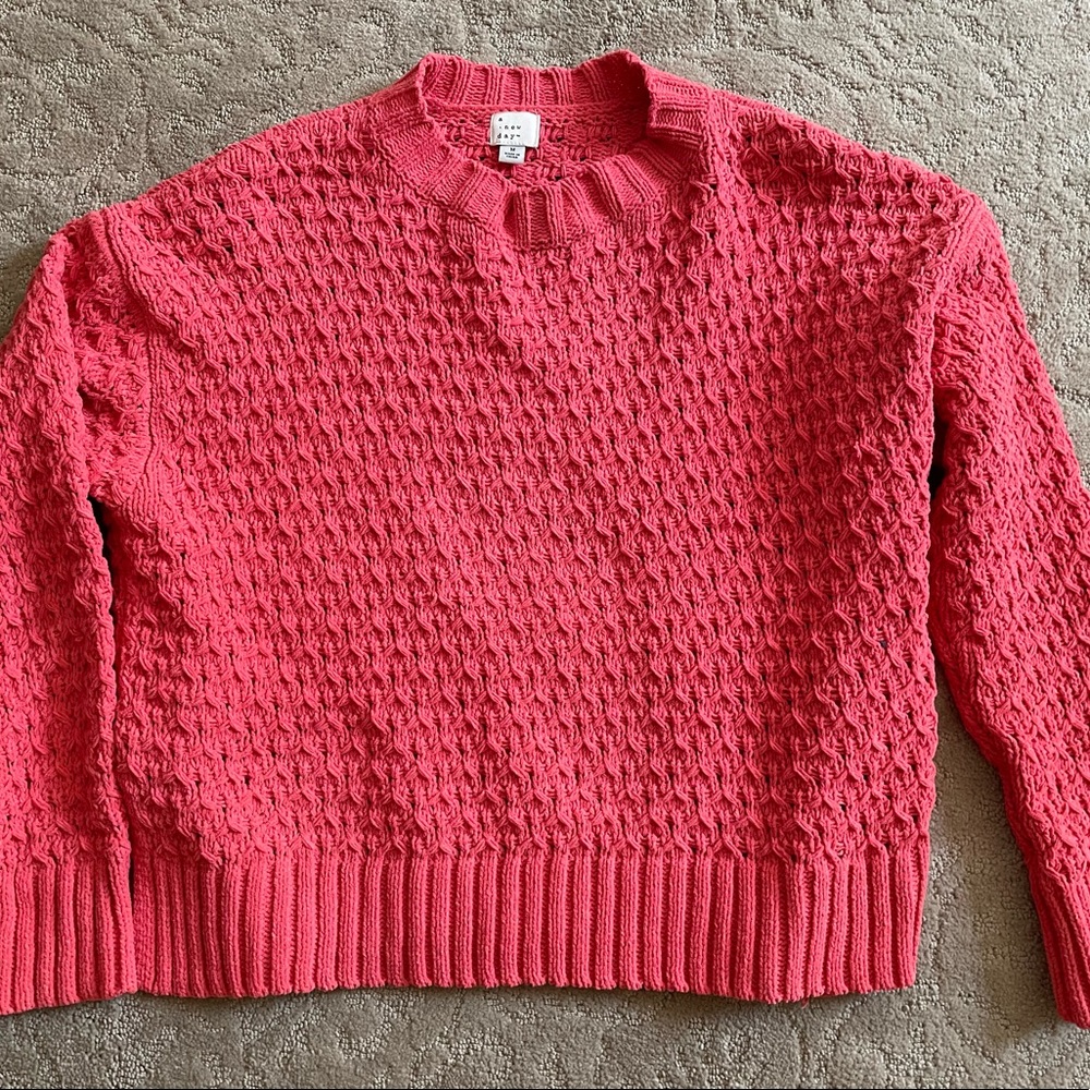 A New Day Womens Coral Pink Knit Sweater Size M Fall Warm Cozy Comfy